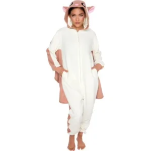 Silver Lilly Adult Slim Fit One Piece Halloween Costume Flying Squirrel Pajamas