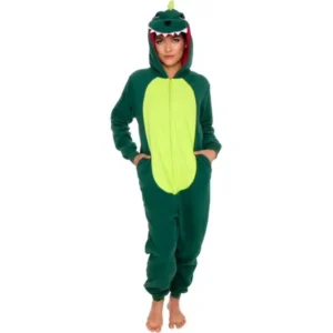 Silver Lilly Adult Slim Fit Dinosaur Halloween Costume Animal Pajamas (X-Large)