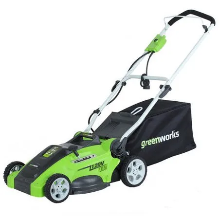 "Greenworks 120V 16"" Electric Lawn Mower, Green"