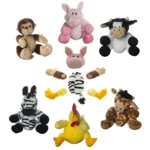 Set Of 6 Cute Swapets Plush Stuffed Animals Toys Magnetic Parts Barnyard Safari Series For Kids