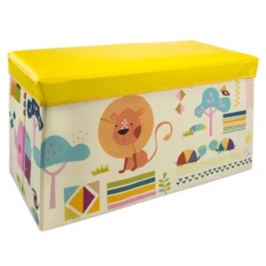 Kids Storage Bench Ottoman Collapsible Toy Chest Foldable Bin Playroom Trunk Seating