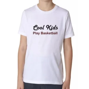 Cool Kids Play Basketball Trendy Boy's Cotton Youth T-Shirt