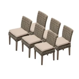 Miseno MPF-TKC092BADC3XC Nantucket 6-Piece 36" Tall Aluminum Framed Outdoor Dining Side Chair Set