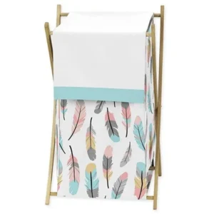 Sweet Jojo Designs Baby Children Kids Clothes Laundry Hamper for Feather Collection Bedding Set