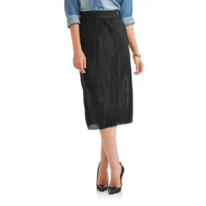 Women's Bodre Skirt with Comfort Pull On Waist