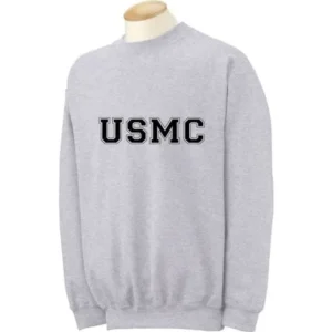 USMC Athletic Marines Military Style Crewneck Sweatshirt in Gray