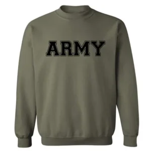 Athletic ARMY crewneck Sweatshirt in Military Green