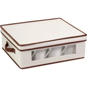 Honey Can Do Large 25lb Capacity Canvas Window Storage Box, Beige/Brown