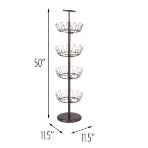 Honey Can Do 24-Pair Shoe Tree Rack with 4 Tiers, Multiple Colors