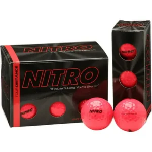 Nitro Tour Distance Golf Balls, Pink, 12 pack