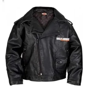 Harley-Davidson Size 5 Little Boys' Upwing Eagle Biker Pleather Jacket Blk (5) 0386074