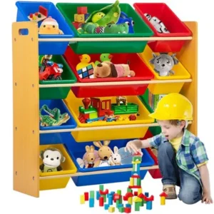 Kids Toy Storage Organizer With Plastic Bins,Storage Box Shelf Drawer