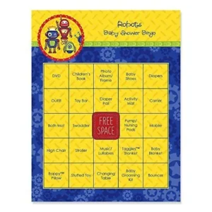 Robots - Baby Shower Game Bingo Cards - 16 Count