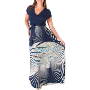 Mommylicious Wrap Spiral Maxi Dress