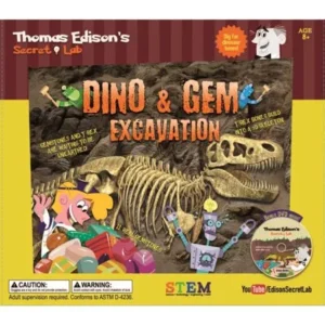 Edisons Lab Dino and Gem Excavation Kit, Educational Toys by Go! Games