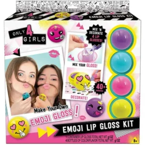 Only 4 Girls - Emoji Lip Gloss Kit 4 Pack, Colors/Style Will Vary