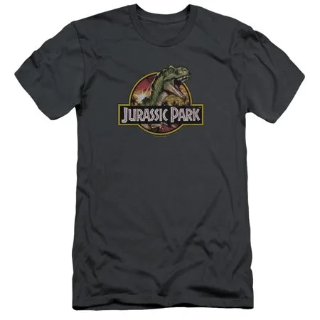 Jurassic Park Dinosaur Movie Steven Spielberg Retro Rex Adult Slim T-Shirt Tee