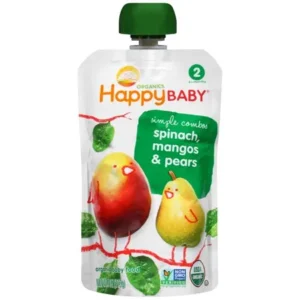 HappyBaby Organics Organic Baby Food Simple Combos 2 Spinach, Mangos & Pears, 4.0 OZ