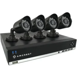 Amcrest 960H Video Security System with Four 800+ TVL Weatherproof Cameras, 65' IR LED Night Vision, 960H DVR and 500GB Hard Drive