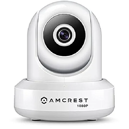 Amcrest ProHD 1080P WiFi Video Monitoring Security Wireless IP Camera with Pan/Tilt, Two-Way Audio, Plug & Play Setup, Optional Cloud Recording, Full HD 1080 - White