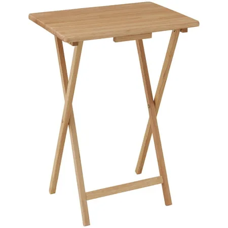Mainstays 19" Folding Tray Table, Natural Wood