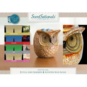 ScentSationals Spotted Owl Full-Size Wax Warmer Starter Set