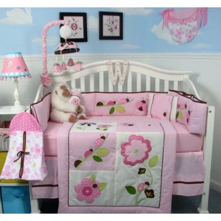 13 Piece Ladybug Party Baby Nursery Crib Bedding Set