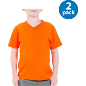 Fruit of the Loom Boys Short Sleeve V-Neck T Shirt - Your Choice 2 Pack Value Bundle