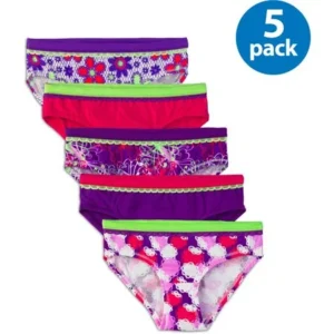 Fruit of the Loom Girls' Cotton Stretch Hipster Panties, 5-Pack
