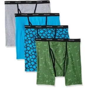 Fruit of the Loom Men's CoolZone Fly Ringer Boxer Briefs, Extended Sizes, 4 Pack