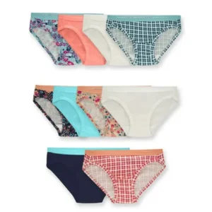 Fruit of the Loom Girls Assorted Cotton Bikini Underwear, 9 Pack Panties (Little Girls & Big Girls)