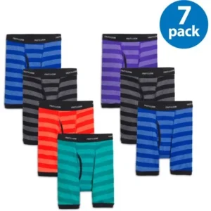 Fruit of the Loom Boys' Super Value Striped Boxer Briefs, 7 Pack
