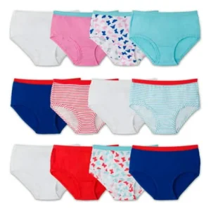 Fruit of the Loom Girls Assorted Cotton Brief Underwear, 12 Pack Panties (Little Girls & Big Girls)