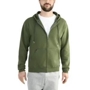 Fruit of the Loom Men's and Big Men's Eversoft Fleece Full Zip Hoodie Jacket, up to Size 3XL