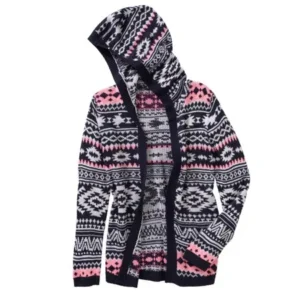 Limited Too Girls' Aztec Hooded Cardigan Sweater