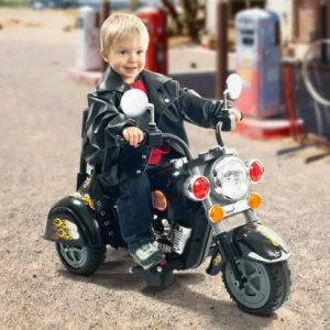 3 Wheel Trike Chopper Motorcycle, Ride on Toy for Kids by Rockin' Rollers - Battery Powered Ride on Toys for Boys and Girls, Toddler and Up - Black