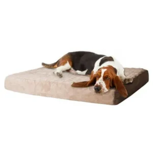 PETMAKER Memory Foam Dog Bed with Removable Cover, Brown