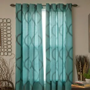 Somerset Home Metallic Window Panel Grommet Curtains, Set of 2