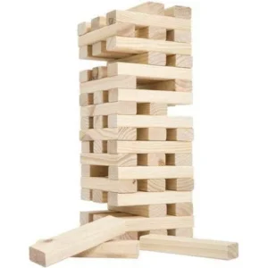 Nontraditional Giant Wooden Blocks Tower Stacking Game, Outdoor Yard Game, For Adults, Kids, Boys and Girls by Hey! Play!