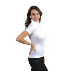 Junior Turtleneck Short Sleeve Top (One Size Fits All) - White