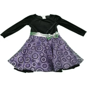 Jessica Ann Little Girls Size 5 Special Occasion Velvet Dress, Purple