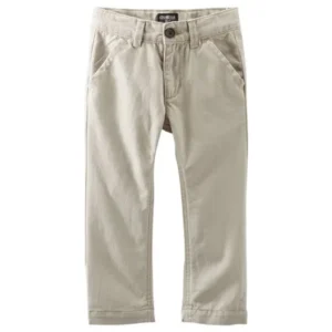 OshKosh B'gosh Boys' Classic Khaki Twill Pants- Husky - 4H