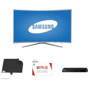 Samsung 40" Curved HDTV, Blu-Ray Player with Smart Hub, Netflix Gift Card, Mohu Ultimate Antenna Bundle - Cut the Cable