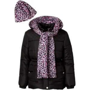 Pink Platinum Girl's Quilted Puffer Jacket, including Free Gift With Purchase
