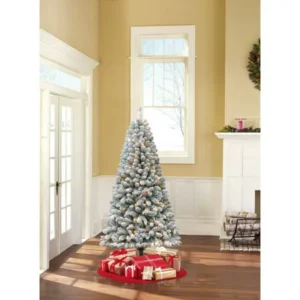 Holiday Time Pre-Lit 6.5' Crystal Pine Artificial Christmas Tree, Clear Lights