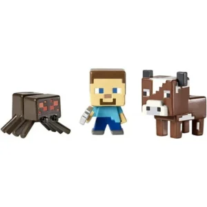 Minecraft Mini Figure 3-Pack Killer Bunny, Spawning Zombie Pigman, Alex with Gold Armor