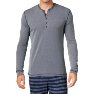 Kenneth Cole Reaction Mens Striped Henley Sleep Shirt