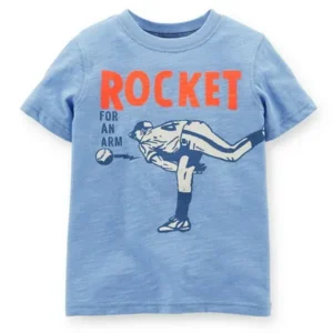 Carters Baby Clothing Outfit Boys Rocket Pitcher Tee T-shirt Blue