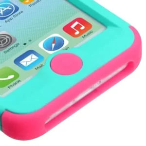 Insten Teal Green/Electric Pink Stylish TUFF Hybrid Phone Hard Premium Case For Apple iPhone 5C