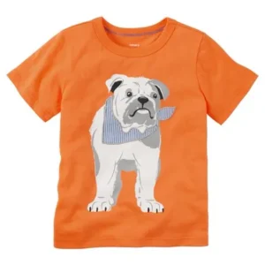 Carters Baby Clothing Outfit Boys Dog Tee T-shirt Orange